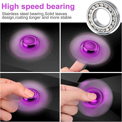 Miniatura 10 de ATESSON Juguete giratorio duradero de acero inoxidable giratorio de alta velocidad giro de mano de metal de precisión EDC TDAH enfoque ansiedad