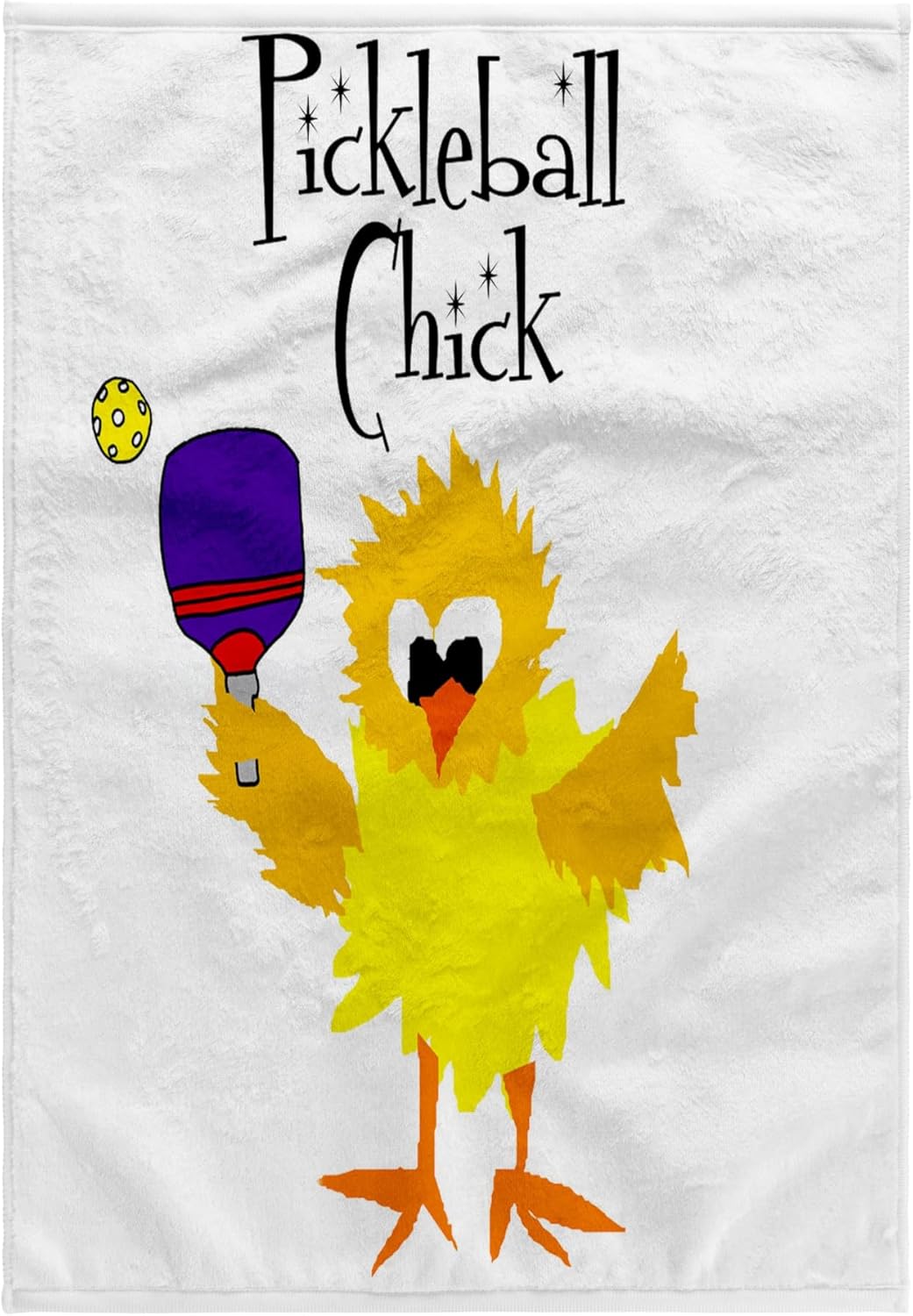 3dRose Funny Cute Pickleball Chick Chicken Playing Pickleball Sports Cartoon 22x30 Bath Hand Pool Towel