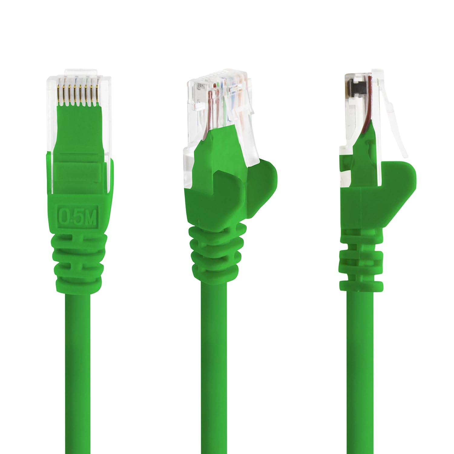1aTTack.de - 0,5m - Green - 10 Pieces - Ethernet Gigabit LAN Network Cable (RJ45) 1000Mbit/s Patch Cable UTP Compatible with CAT.5 CAT.5e CAT.7