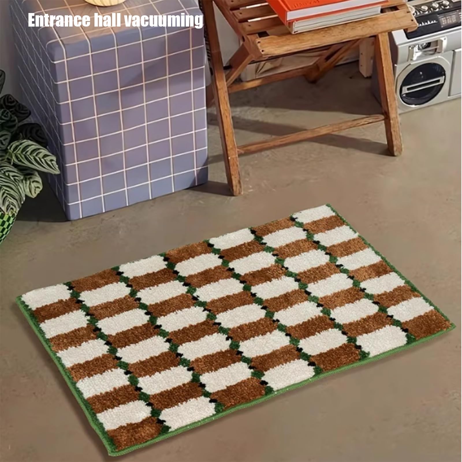 Alfombra de Baño Lavable a Máquina, Alfombrillas de Microfibra Absorbentes, Alfombrilla Antideslizante para Bañera, Suelo, Baño, Hogar y Cocina(A)