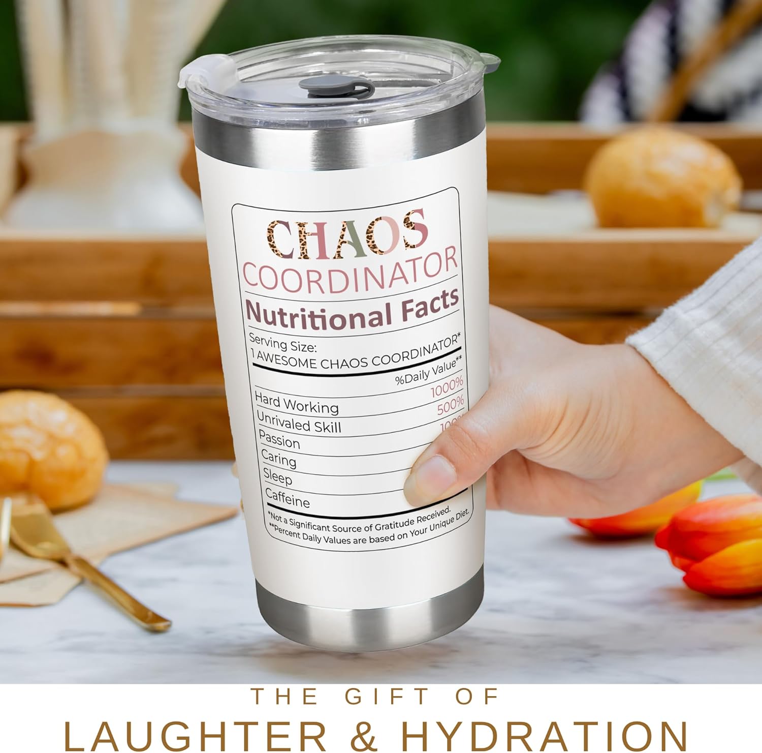 Thank You Gifts for Women, Boss, Coworker, Manager, Office, Assistant, Teacher, Nurse, Mom - Chaos Coordinator Gifts - Boss Lady Gift Ideas for Women - 20 Oz Tumbler with Lid - Image 5