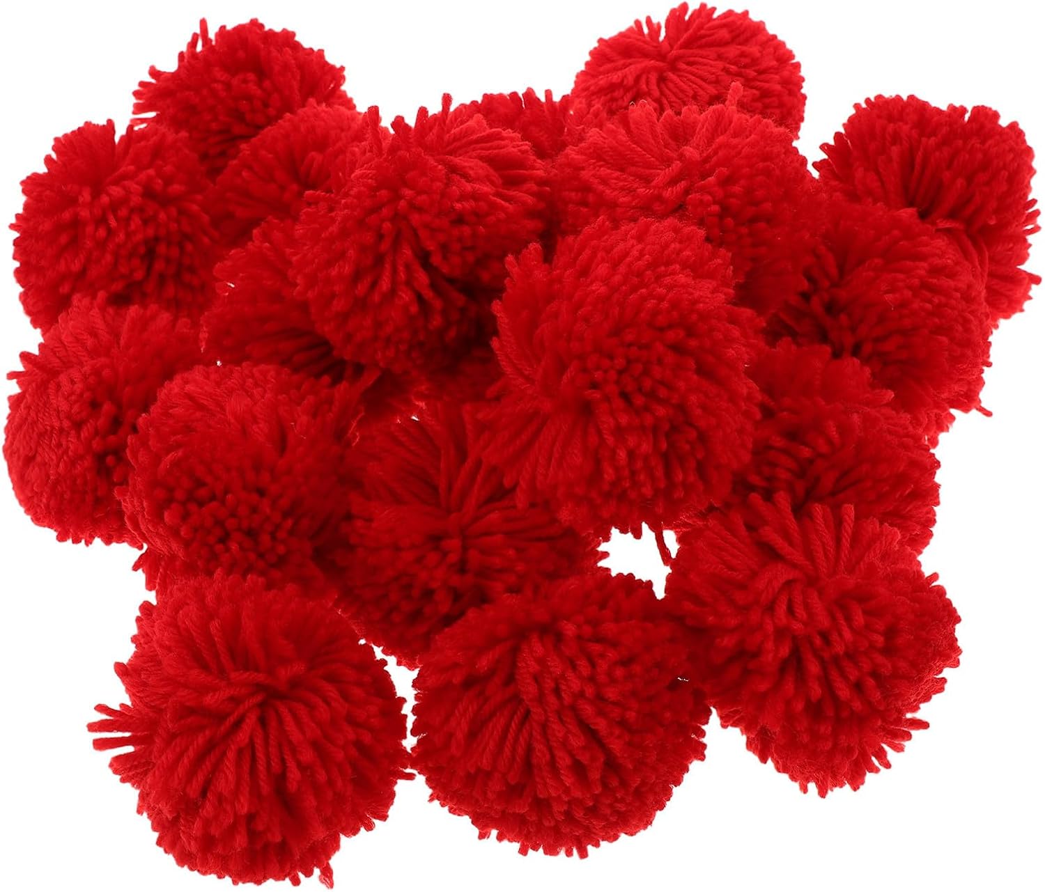 COLLBATH 20pcs Red Yarn Pom Pom Balls 8cm Polyester Plush Craft Pompoms for Beanie Decoration and DIY Projects Uniform Size and Easy Storage