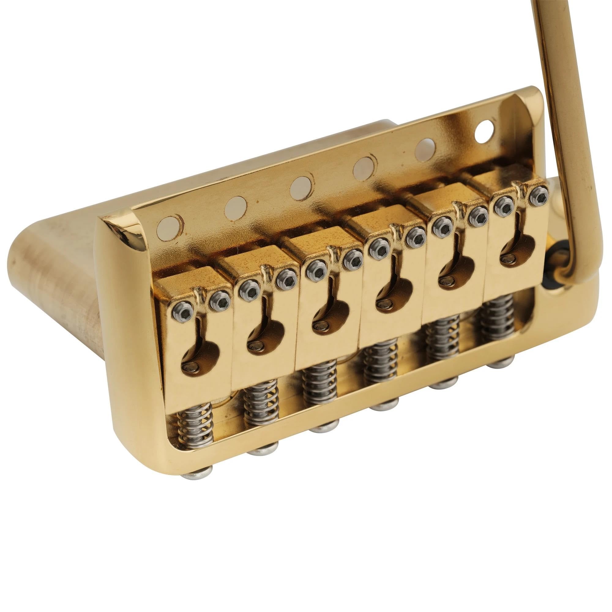 Mostek Gitarowy Mostek Tremolo Z 6 Śrubami W Całości Litego Mosiądzu O Średnicy 52,5 Mm Do Gitary Elektrycznej(Gold)