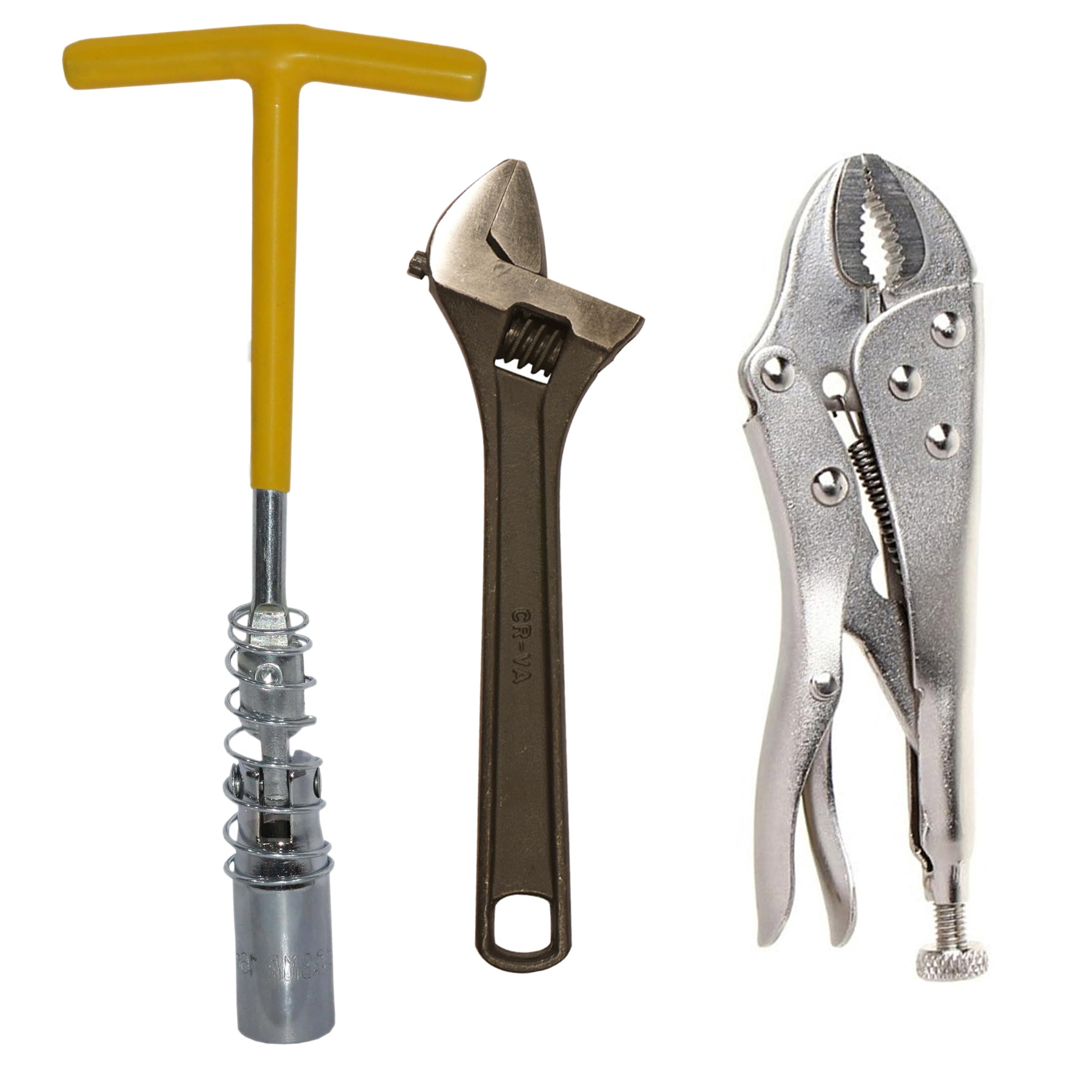 Digital Craft 16MM Spark Plug Wrench with 10" Adjustable Screw Wrench & 10" Locking Plier – All-in-One Mechanical Tool Kit for Automotive & Workshop Use-image-41