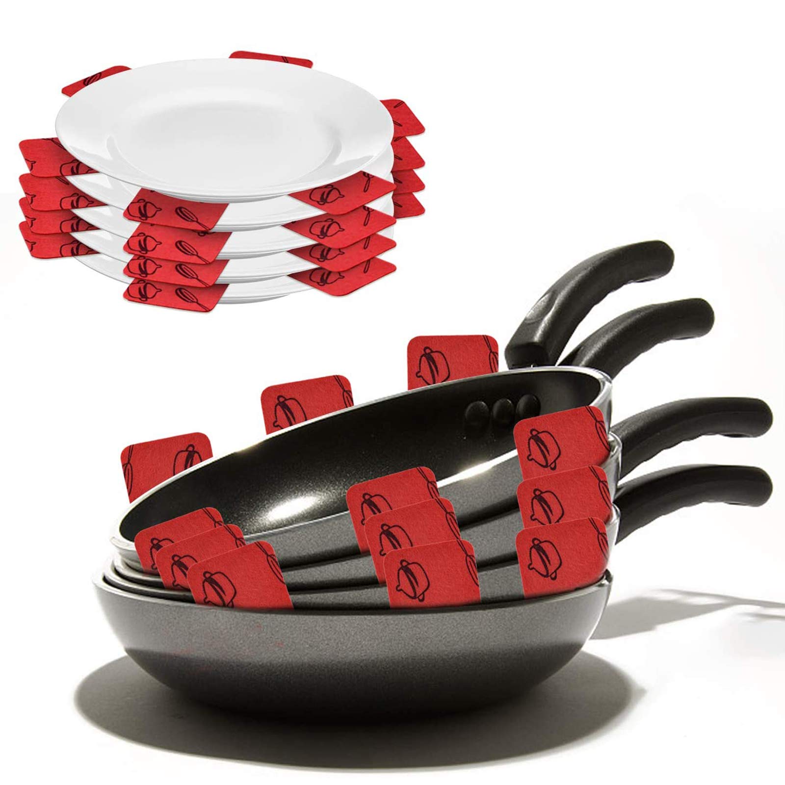 Protezioni Per Padelle In Feltro - 12 Pezzi Antigraffio E Anticalore, 3 Misure - Foto 9