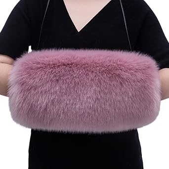 Faux Fur Hand Muffs Winter Fuzzy Furry Plush Hand Warmer Elegant Luxury Warm Gloves for Bride Wedding Party