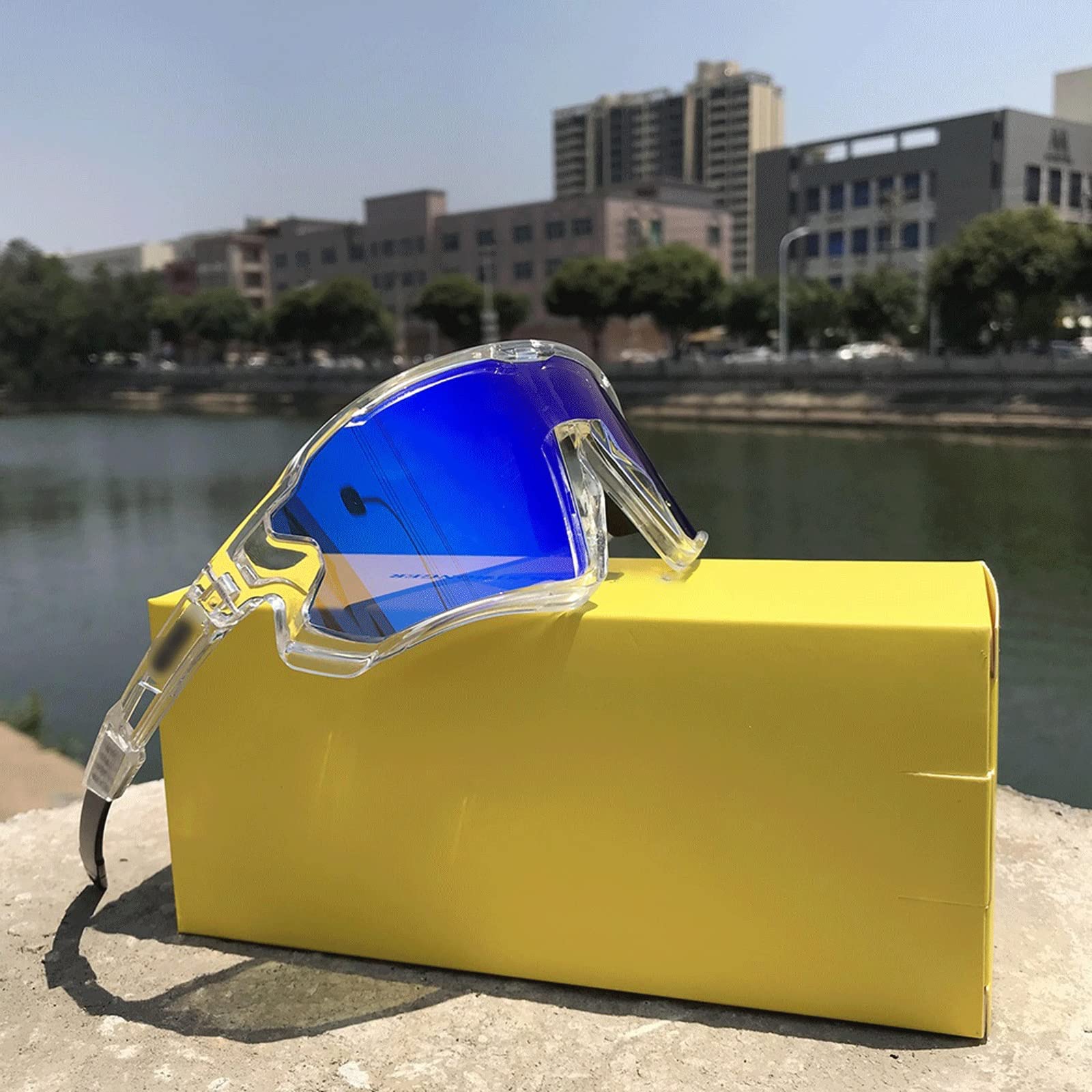 DieffematicMJ Gafas De Sol Hombre Lente Ciclismo Gafas De Sol TR90 Gafas de Bicicletas Deportivas MTB Bicicleta de montaña Pesca Senderismo Ciclismo Gafas (Color : Talla �nica)
