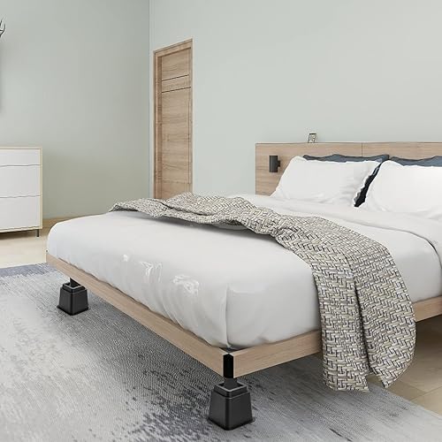 Miniatura 5 de Okllen Paquete de 6 elevadores de muebles de cama, elevadores de sofá resistentes de 5 pulgadas con almohadillas antideslizantes, elevadores de