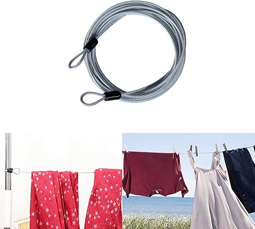 Miniatura 4 de 9.14m 3mm Cable de seguridad recubierto de acero trenzado para viajes al aire libre, cerradura de equipaje de seguridad, cable de alambre de cuerda