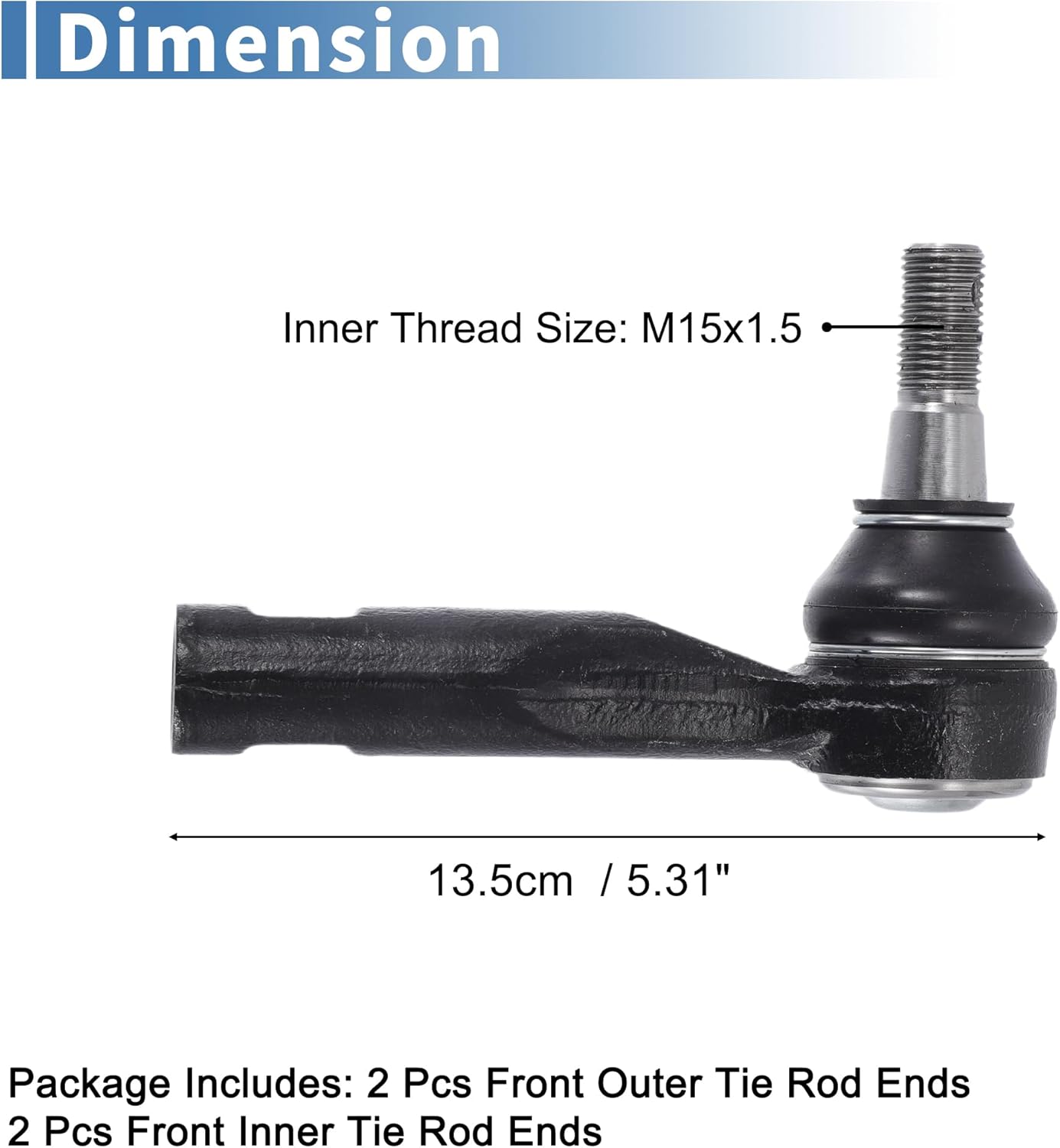 X AUTOHAUX 2pcs Front Outer Tie Rod Ends Kit Suspension Steering Tie Rod End for GMC Canyon 2006-2012 for Chevrolet Colorado 2006-2012 Drag Link No.ES800464