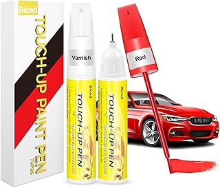Biced Touch Up Paint for Cars, Car Red Paint Scratch Repair, 2 in 1 Design Car Remover Scratch Repair Paint Pen, Quick & Easy to Repair Minor Automotive Scratches and Car Wheels Rims Bikes Trucks