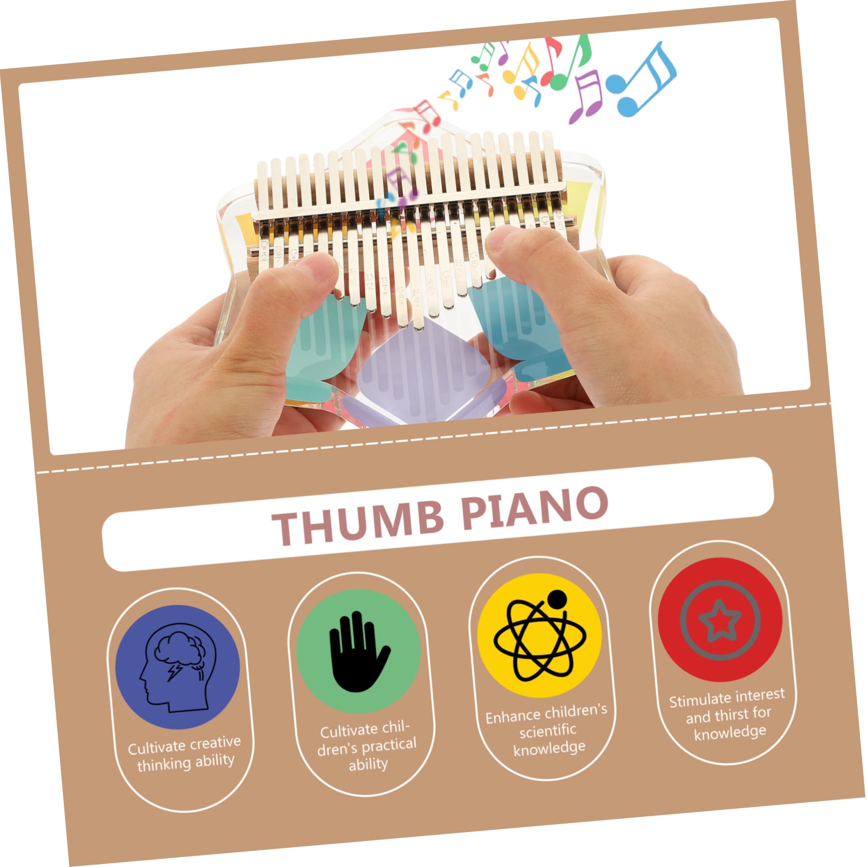 ibasenice Kalimba Miniature Acrylique Piano Kit De Touches Instrument De Musique Léger Pour Débutants