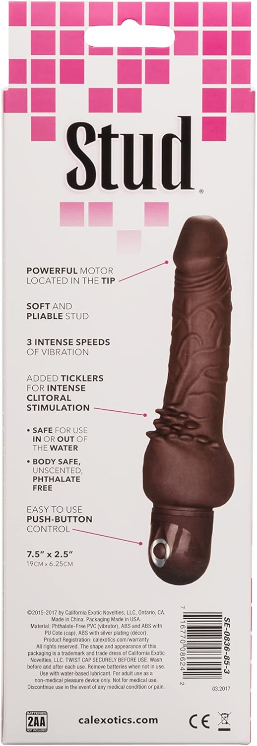 CalExotics Novelties Waterproof Power Stud Cliterrific Dildo, Brown