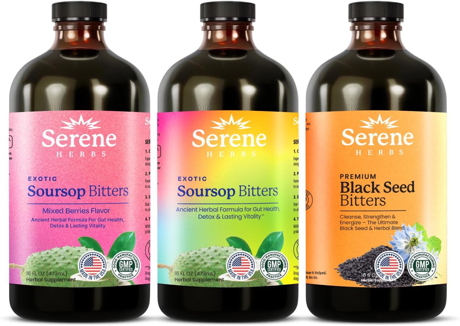 Amazon.com: Serene Herbs Soursop Bitters Liquid, Mixed Berries & Black ...