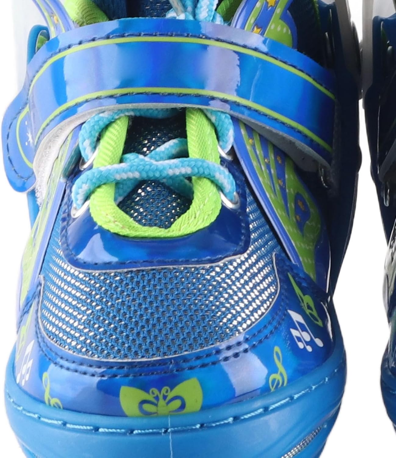 Adjustable Blue Breathable Light Up Roller Skates for Kids Rolling Blades M Size Children with Storage Bag