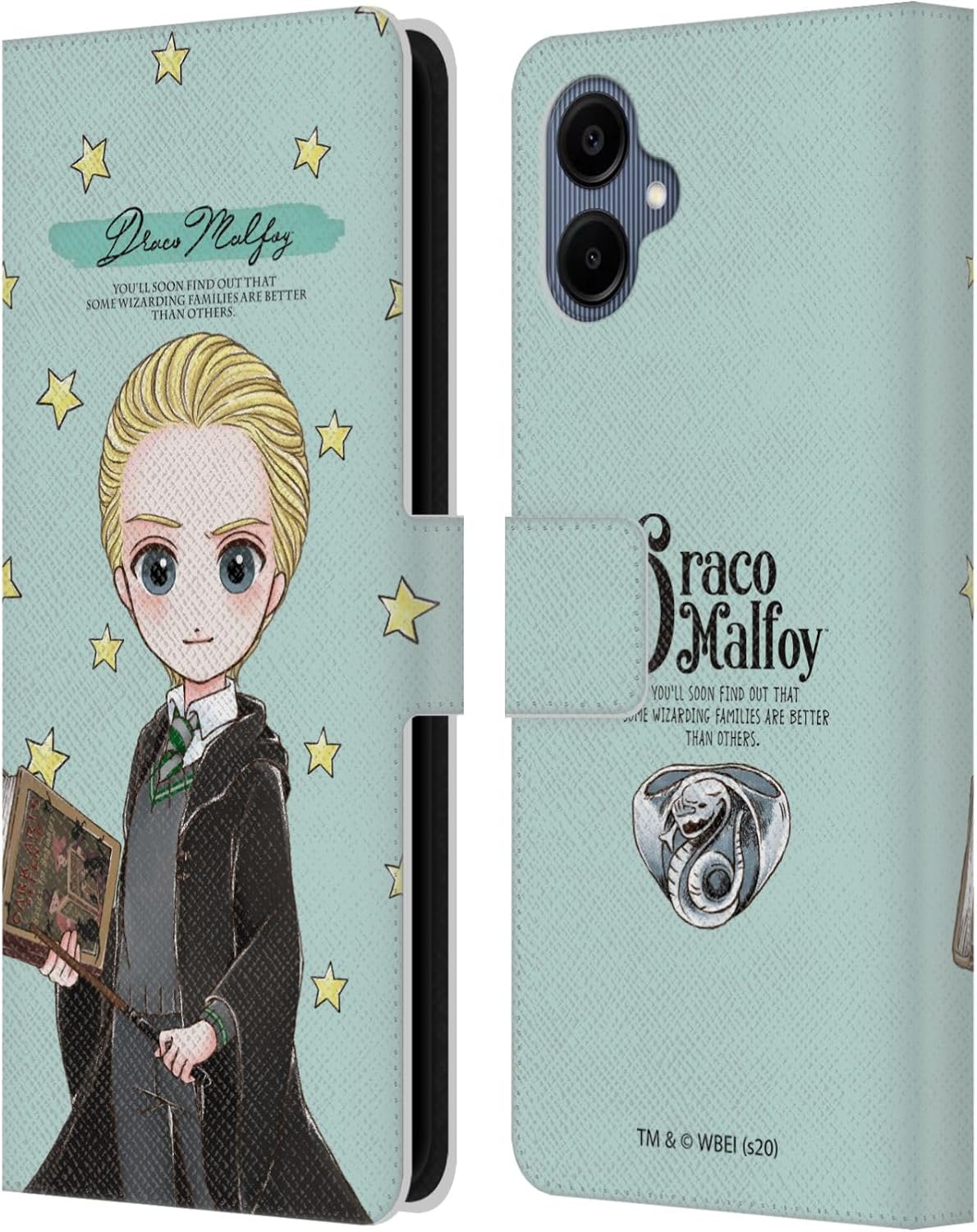 Head Case Designs Officially Licensed Harry Potter Draco Malfoy Deathly Hallows XXXVII Leather Wallet Case Compatible with Samsung Galaxy A06 4G / 5G