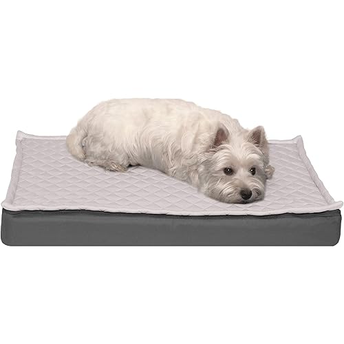 Furhaven Water-Resistant Orthopedic Dog Bed for Medium/Small Dogs w/ Removable Quilt Top & Washable Cover, For Dogs Up to 35 lbs - Indoor/Outdoor Quilt Top Convertible Mattress - Gray, Medium