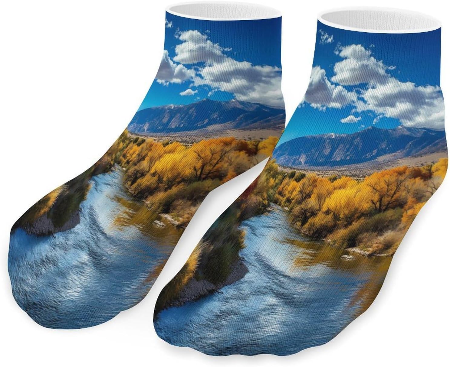 New Mexico Mountain Prints Ankle Socks for Men Women Low Cut Crew Sock Casual Sports Clothing