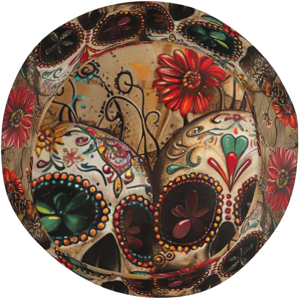 Sugar Skulls Butterfly Print Sun Hat Outdoor Fisherman Cap Summer Bucket Hat Beach for Men Women Black