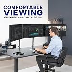 VIVO Clamp-on Dual Pole Triple Monitor Desk Mount for 1 Center Utrawide up to 49 inches and 59.4 lbs, 2 Side Screens up to 38 inches and 17.6 lbs, Low Profile Adjustable Stand, Black, STAND-V300CU