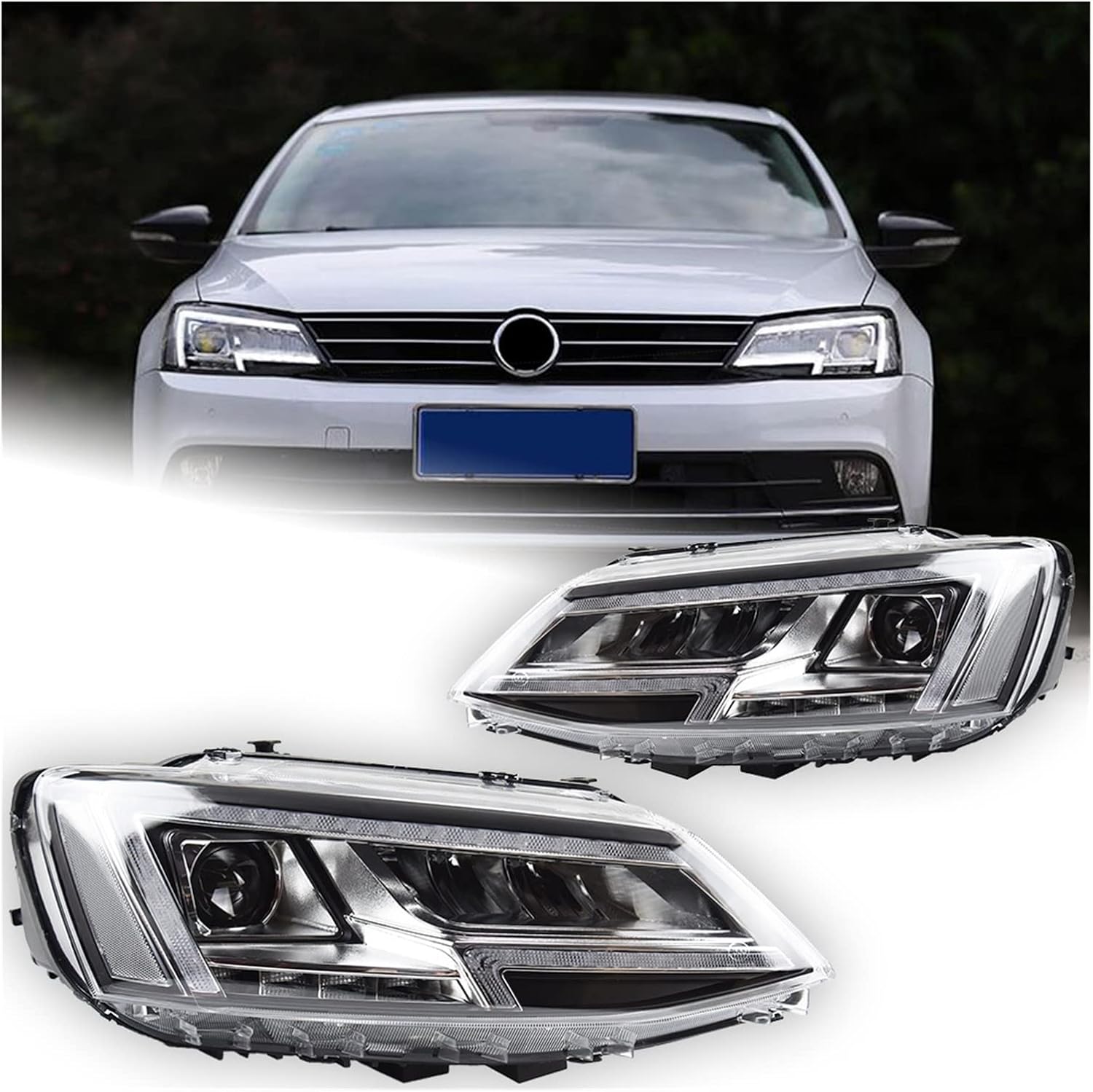Styling Head Lamp Lens Animation Dynamic Signal DRL Automotive Accessories Compatible With VW Jetta Mk6 LED Headlight Projector 2012