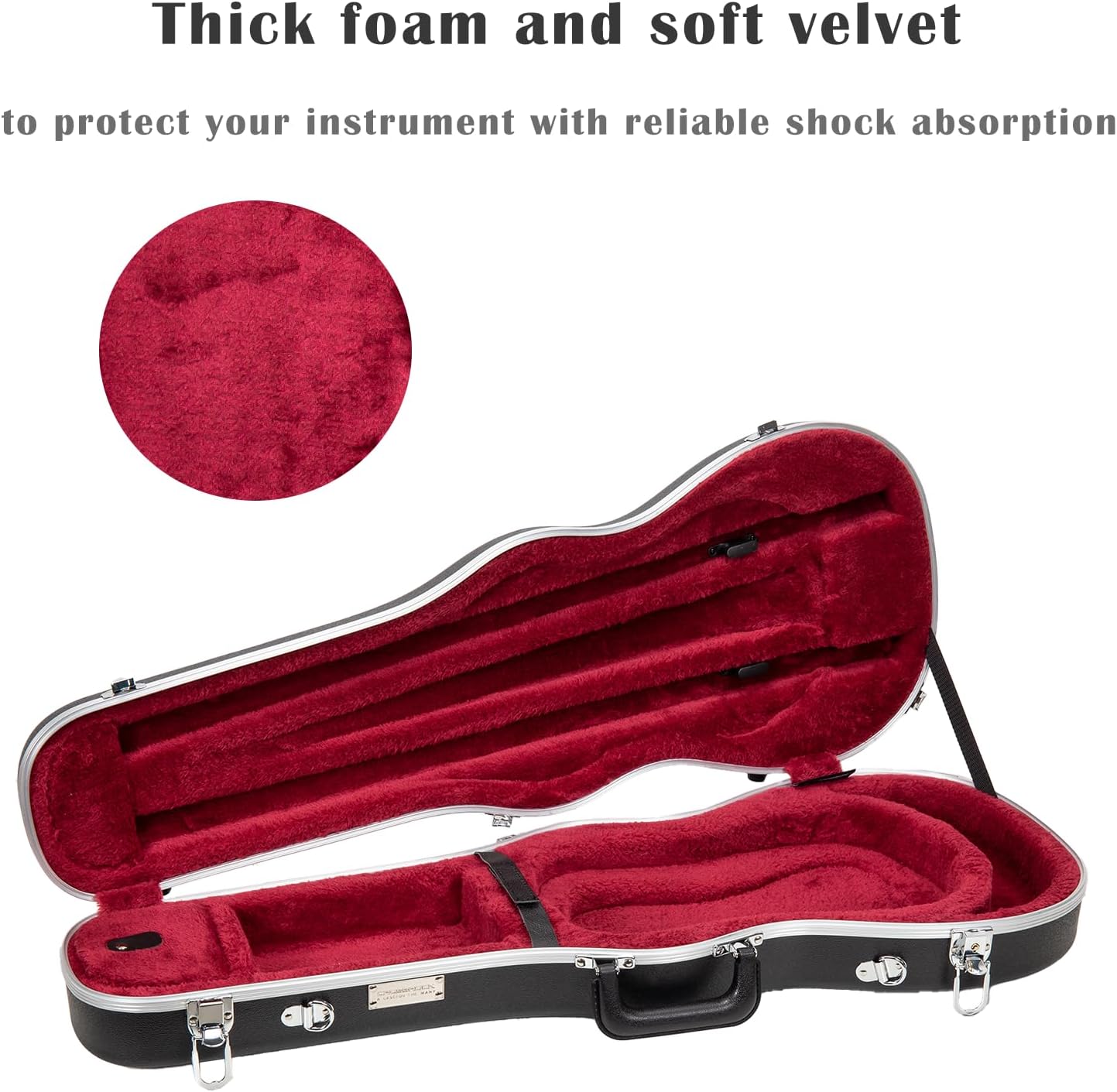 Crossrock Shaped Violin Case for 4/4 Full-Size Violin | Interior Accessory Compartment, 2 Bow Holders, Security Lock, Detachable Shoulder Straps - Black (CRA880VFBK)