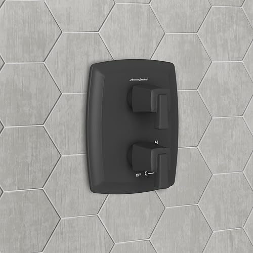 Miniatura 5 de American Standard TU353740.243 Townsend - Desviador de ducha integrado con 2 manijas solamente, negro mate