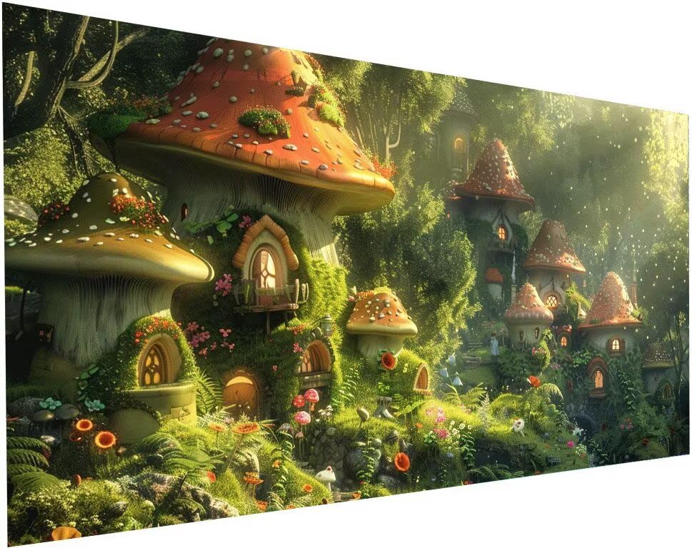 Diamond painting adulte XXL 80x160 cm, broderie diamant champignon 5D S-381