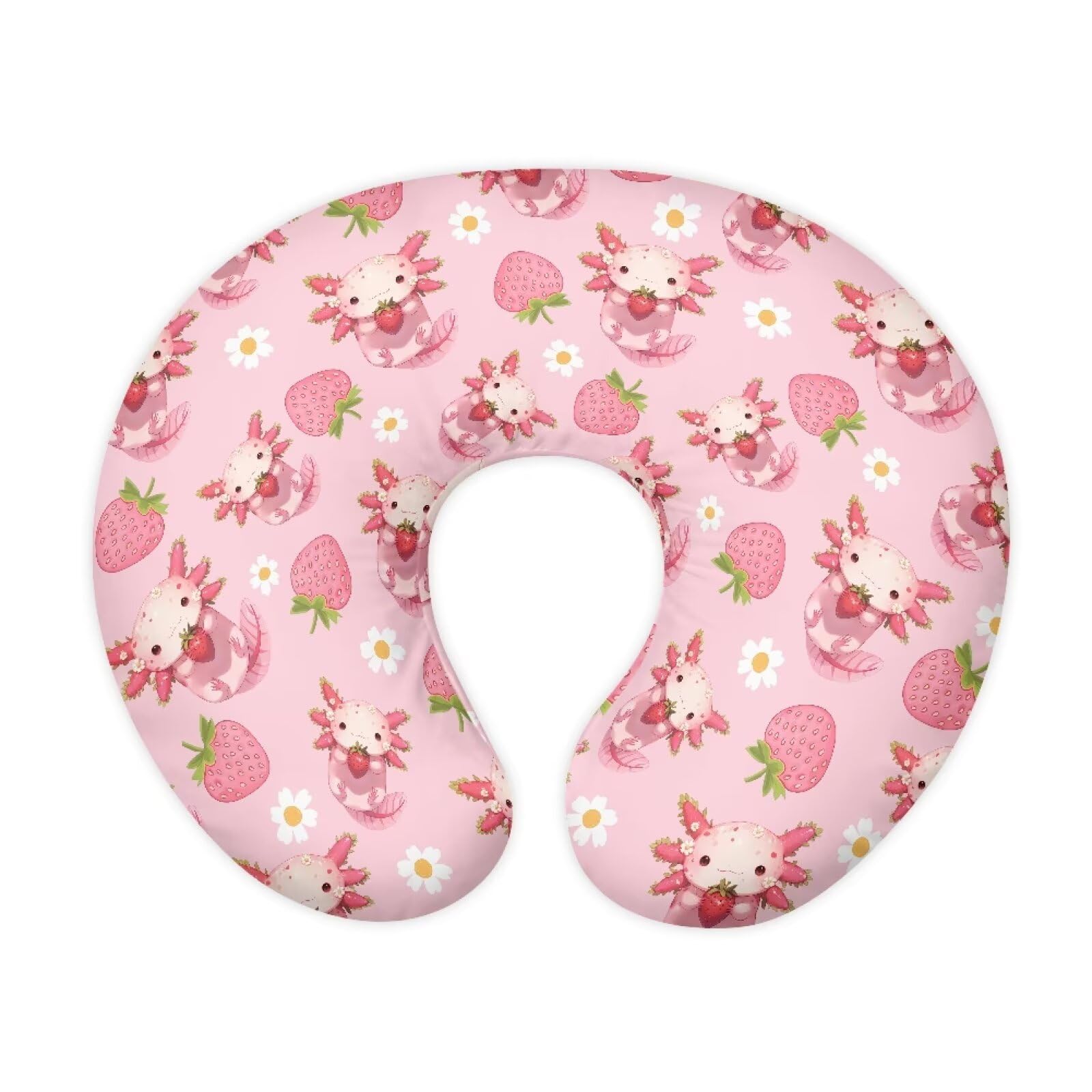 Urndoeng Baby Nursing Pillow Cover With Hidden Zipper（Cover Only）, Newborn u-Shaped Breastfeeding Pillowcase Cover, Soft Stretchy For Infant Newborn Feeding(Pink)