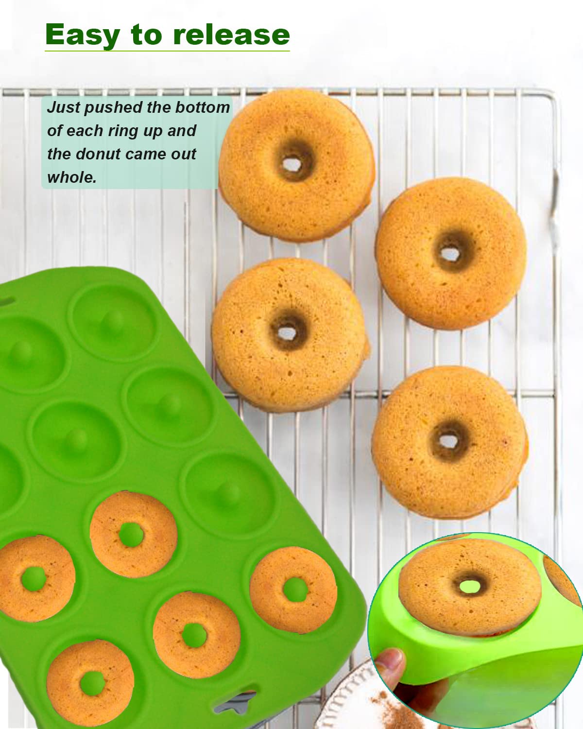 Bagel Pans For Baking Mini Donut Mold, 18 Cavity Mini Donut