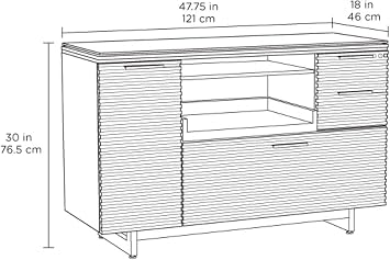 BDI Corridor Office 6520 Multifunction Cabinet, Natural Walnut
