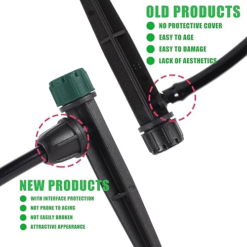 Miniatura 4 de Emisores de riego por goteo para tubo de goteo de 14 pulgadas, goteros de riego automático ajustables de 360 grados en estaca de flecha de 5.5