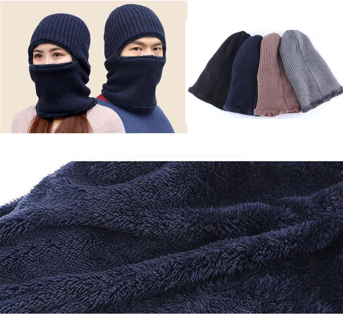 ECYC Winter Warm Balaclava, Knitted Hooded Scarf Windproof Covering Face Hat for Men Women