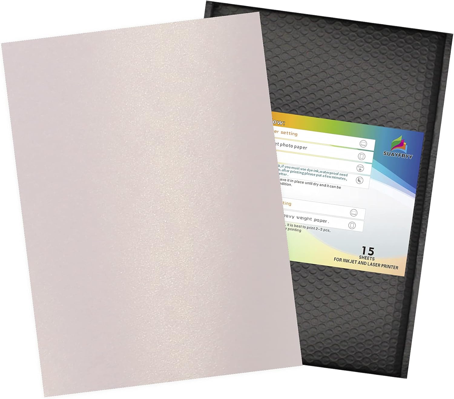 Print Pink Glitter Inkjet Premium Cardstock A4 8.3" x 11.7" 104lb