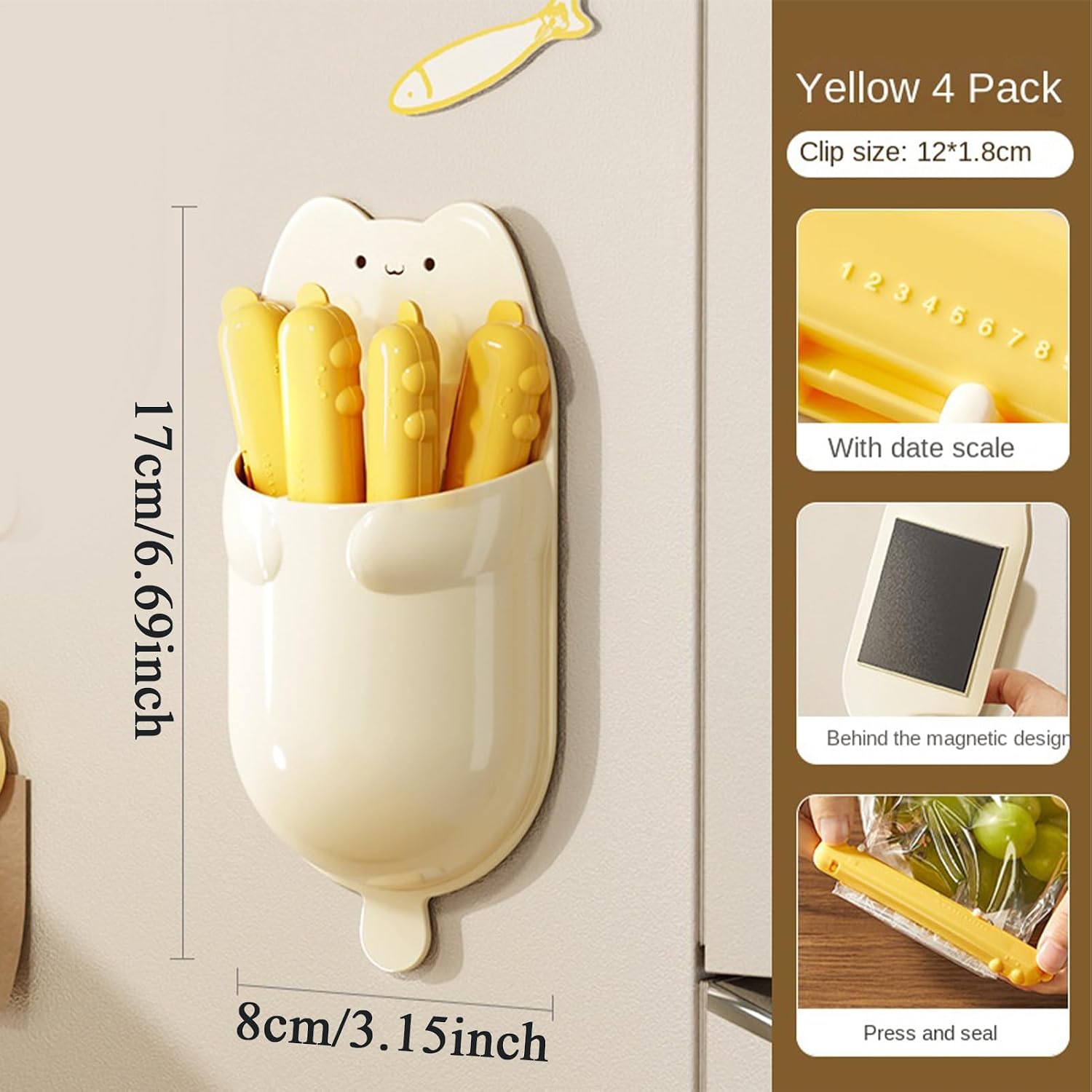 Fresh Lock Bag Clip, Snack Sealing Clamp Clips, Tight Grip with Food Clip, Multipurpose Kitchen Food Bag Sealer Tool, Storage with Cartoon Style, Foodd for Travel Picnic image 2