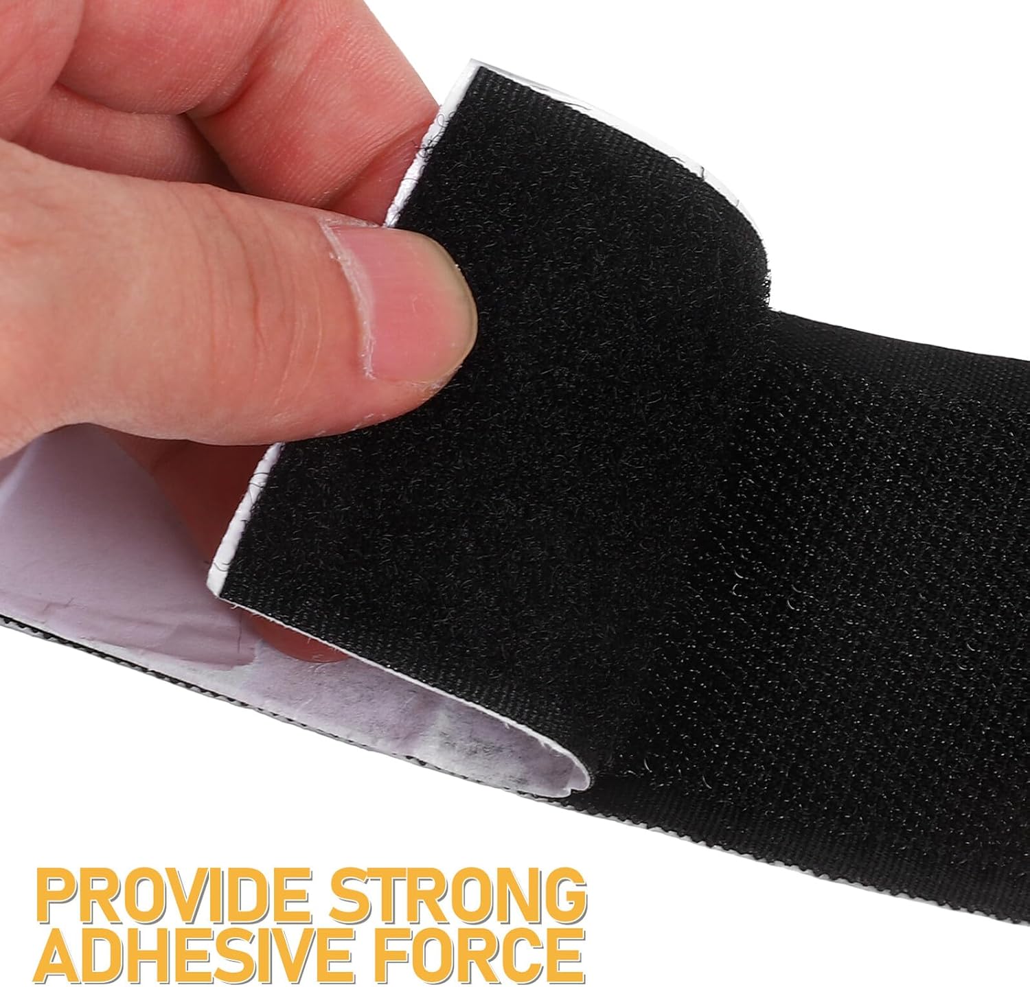 Generic 2 Inch X 16.4 Feet Black Heavy Duty Double-Sided Hook and Loop Tape Roll with Strong Adhesive Backing, Industrial Strength Fastening Strip for Home, Office, Crafts, and DIY