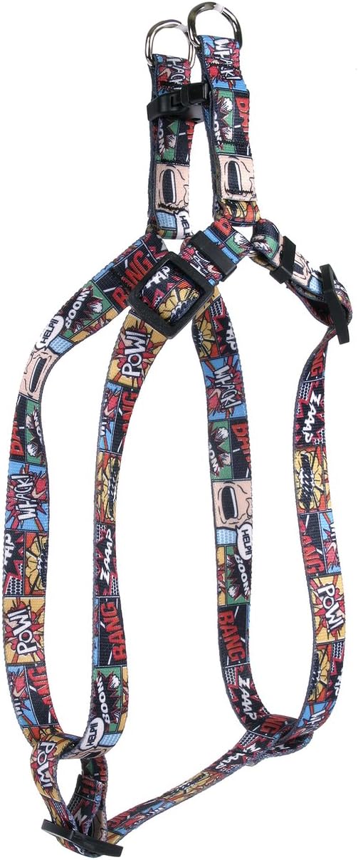 Yellow Dog Design Smiles Step-in Dog Harness-Size Large-1" Wide and fits Chest Circumference of 25 to 40"