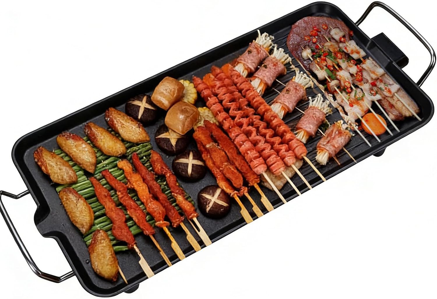 Electric Griddle, Aluminum Alloy Nonstick Adjustable Temperature Indoor Grill with Premium Coating for Kitchen BBQ Cooking Salad Meat Vegetables Seafood (US Plug 110V)