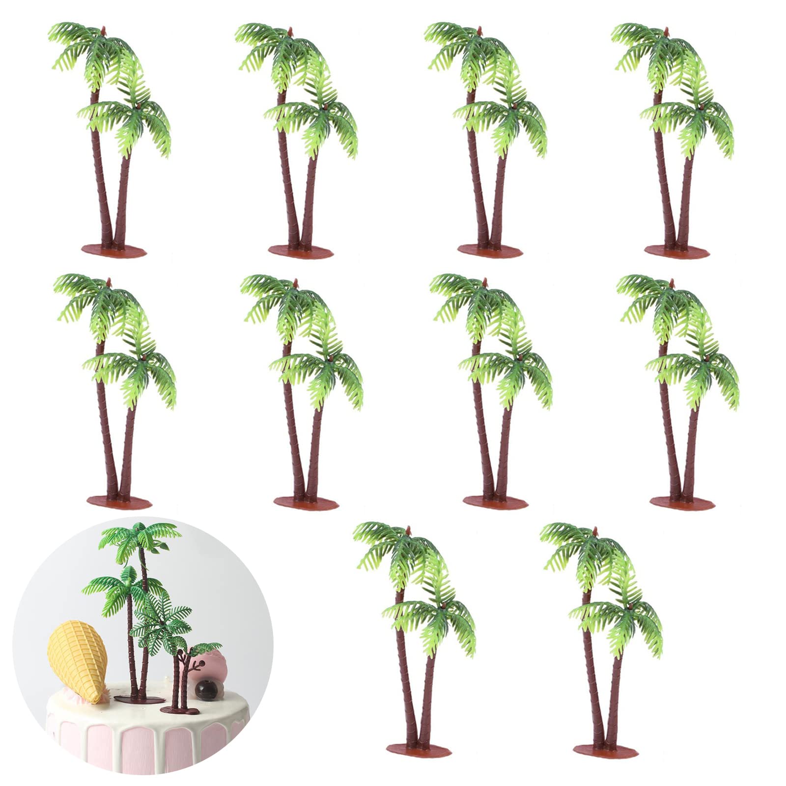 Buy 10 Pcs Plastic Coconut Palm Trees DIY Doll House Resin Tree Decorations Cake Toppers Decors