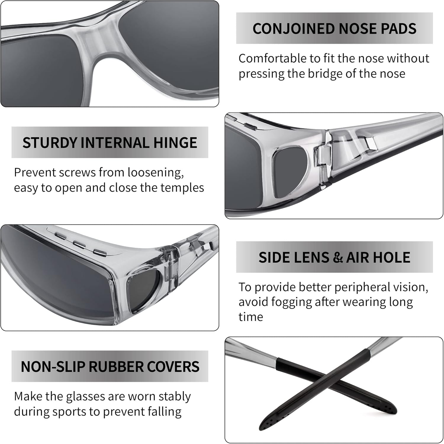 URUMQI Sunglasses Fit Over Glasses, Polarized 100% UV Protection Wrap-around Sunglasses for Men & Women Driving : Clothing, Shoes & Jewelry