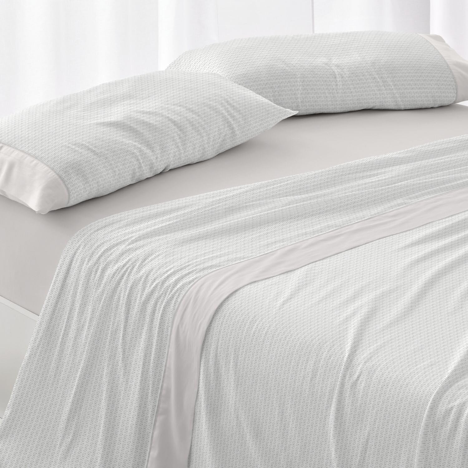 Parure de lit Burrito Blanco pour lit de 135 cm anti-plis couleur pierre
