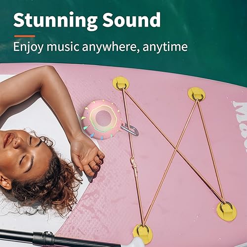 Miniatura 5 de HEYSONG Altavoz Bluetooth impermeable para ducha, duradero y portátil con sonido claro, ideal para ducha, piscina, playa y kayak, gran regalo para