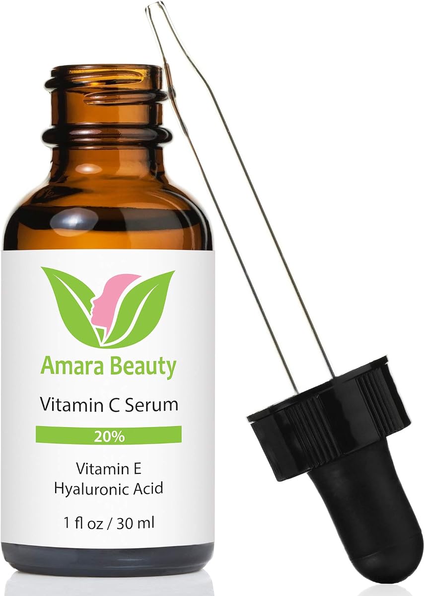 Suero de vitamina C para rostro 20% con ácido hialurónico y vitamina E, 1 fl. onz.