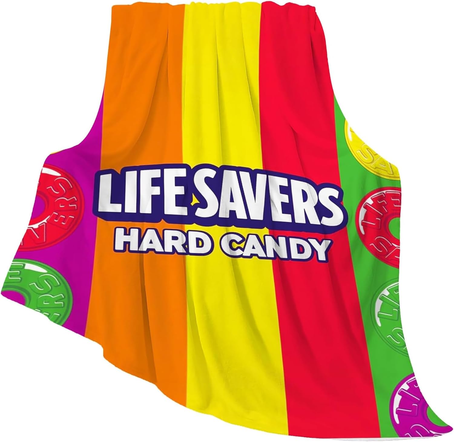 Life Savers Candy Throw Blanket | Soft Plush Blanket for Couch, Bed & Sofa | Fun Novelty Gift for Candy Lovers