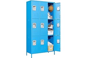 9-Door Metal Locker: Secure and Versatile School, Hospital, or Gym Storage