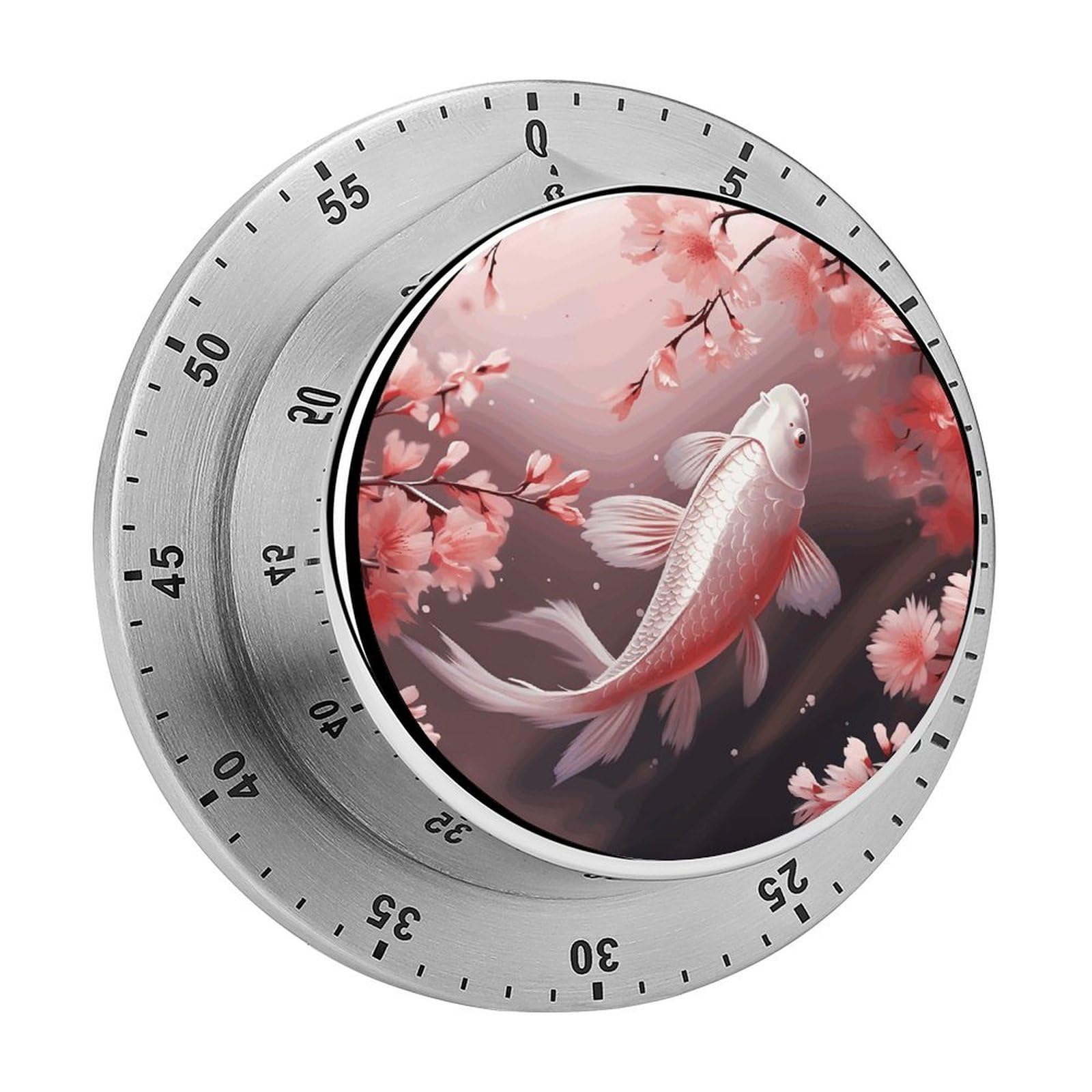 Cherry Blossom Red Carp Printed Waterproof Christmas Timer with Loud Alarm Outdoor Timer for Cooking Exercise Baking