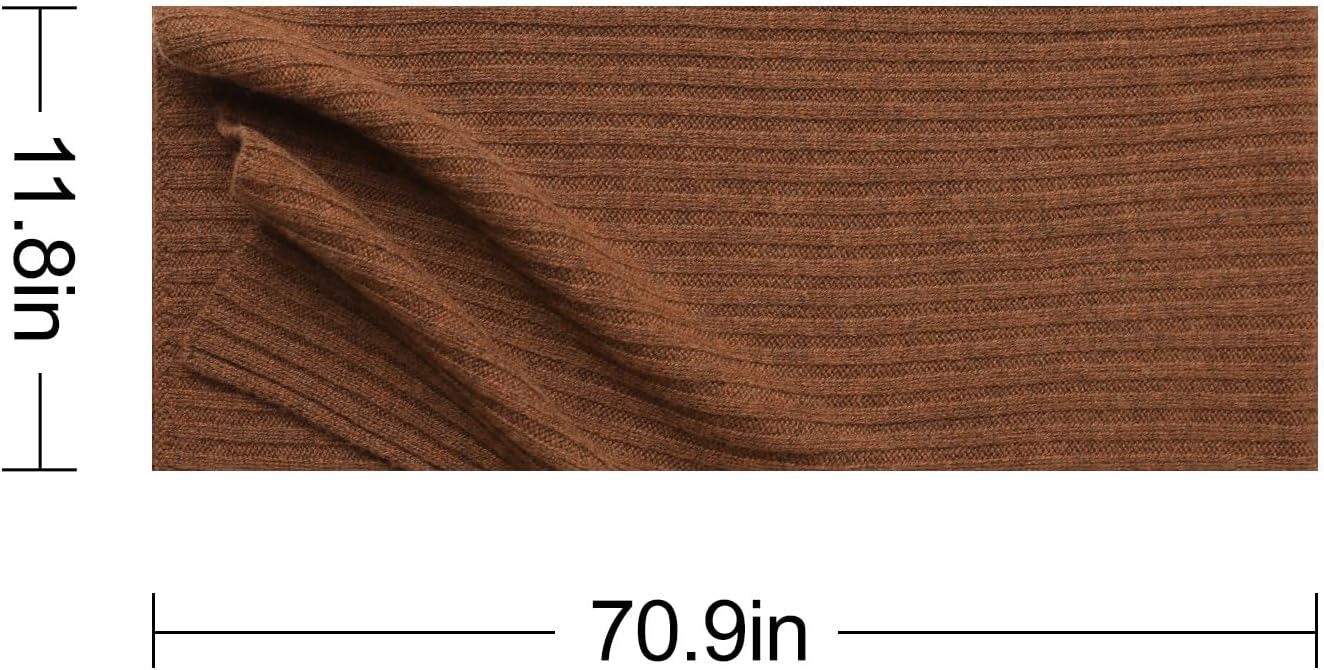 100% Merino Wool Scarf for Women & Men, 71''x12'' Unisex Extra Warm Winter Scarves, Travel Scarf with Gift Box