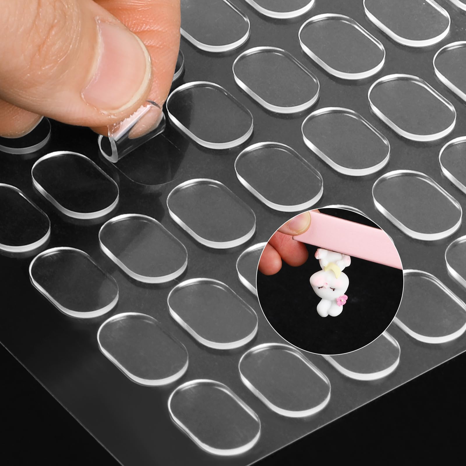 480Pcs Clear Sticky Tack Putty Double Sided Gel Glue Putty Removable Mounting Putty for Wall Hanging Poster Crafts Festival Party Decorations (0.51 x 0.31 Inches)