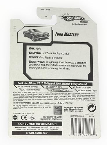 Miniatura 2 de Hot Wheels Ford Mustang - 2009 Cazas del tesoro 1/12 - rojo 43/190