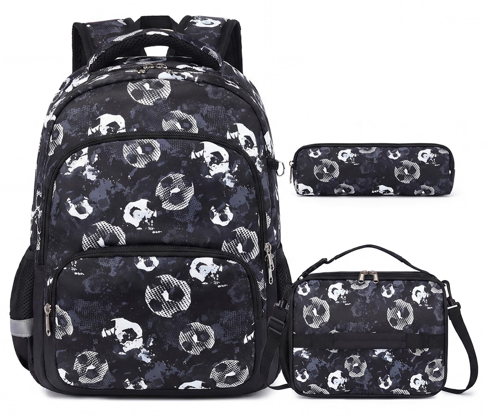 mygreen 3PCS Kids Backpack Set - Waterproof Bookbag with Lunch Box for Boys Ages 3-12 Adorable Cartoon Prints